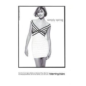 Herve Leger Dress Bloomingdales New York Lindbergh 1994 Spring 1990s Print Ad